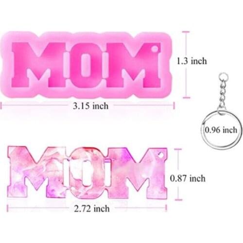 MOM Shape Silicone Epoxy Casting Models for Keychain Making DIYJewelry Pendant Handmade Crafts for MOM R58E