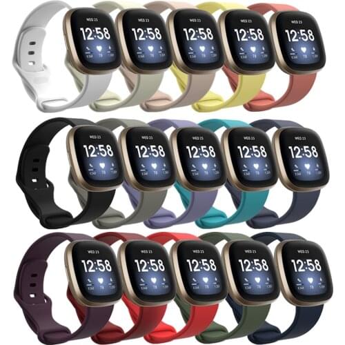 Silicone Wristband Compatible with Fitbit Versa 3/Fitbit Sense Watchstrap Replacement Bands for Versa3 Smart Watch
