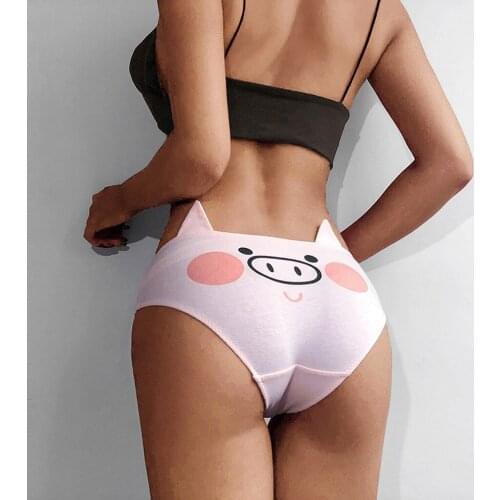 Women Sexy Lingerie Funny Pig Printed Lingerie G-string Briefs Underwear Panties T String Thongs Knickers Lenceria Sensual Mujer
