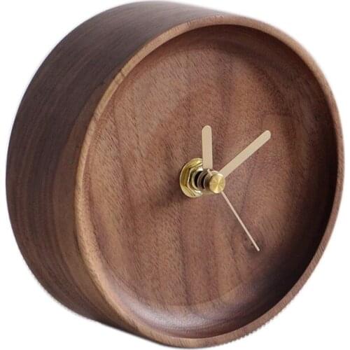 Walnut Wood Decoration Art Clock Birthday Gift Furnish Model Craft