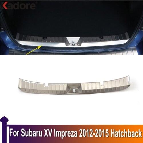 For Subaru XV Impreza 2012 2013 2014 2015 Hatchback Rear Inner Bumper Protector Trim Door Sill Scuff Cover Plate Car Accessories