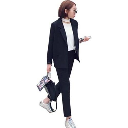 2019 spring and autumn womens new fashion temperament suit jacket + Slim trousers Two pieces / sets TB7704