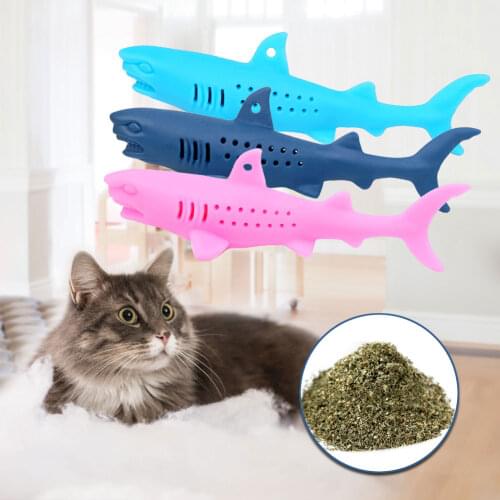 Shark Shaped Cat Toothbrush Toys for Kitten Cartoons Pet Teeth Cleaning Products Soft Cute Pet Chew Toy with Catnip Dropshipping