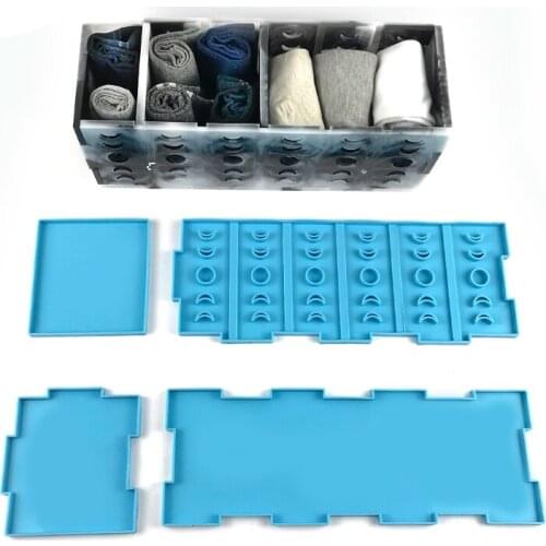 1 Set Drawer Separated Division Free Combination Storage Box Epoxy Resin Mold Organizer Case Silicone Mould DIY Crafts Container