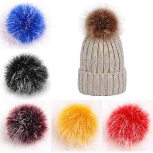 1pcs Pompom Ball 10cm Imitate Rabbit Fur Balls Pom Poms Crafts Sewing on Knitted Scarf Hats Fur Pompom Decoration