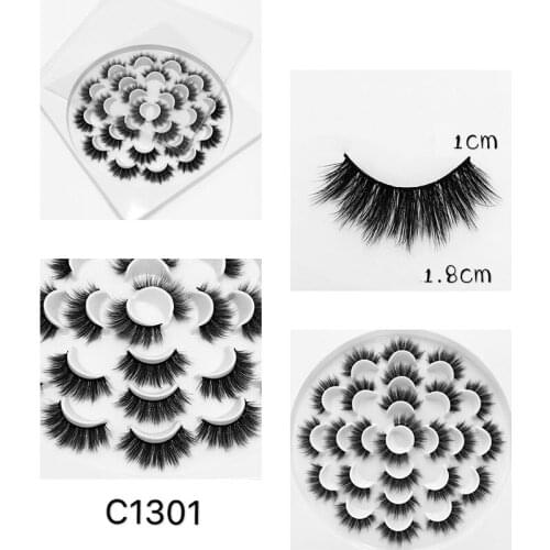13 Pairs Thickening And Lengthening Black Lash Dramatic Black Soft Wispy Mink Hair Wholesale Artificial False Eyelashes Custom
