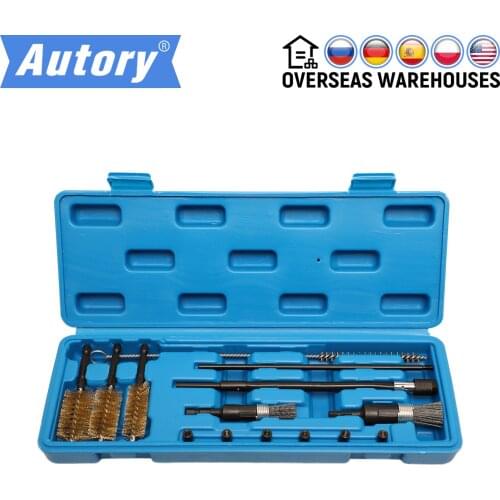 14pcs Diesel Common Rail Injector Seat Port Cleaner Auto Engine Maintenance Cleaning Brushes Injector Port Seating Surface Prior