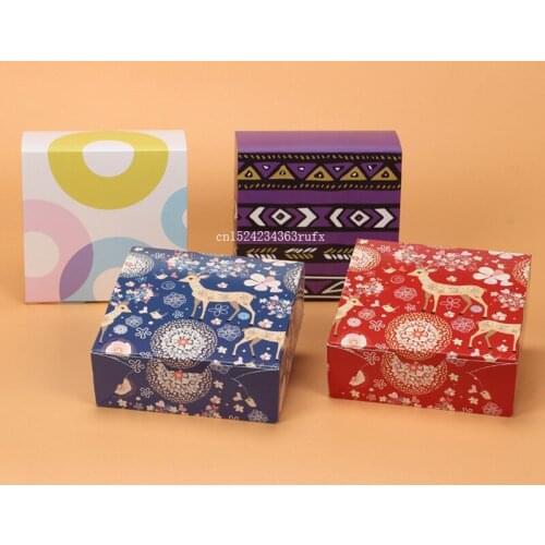 200pcs 13.5x13.5x5cm Biscuits Pastry Boxes Candy Snack Box Baking Packaging Cake Store Shop Boxes Wholesale