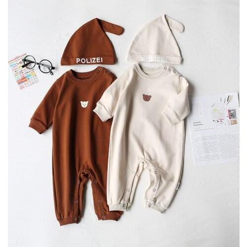 2021 Autumn Family Matching Outfit New Baby Clothes Bear Newborn Romper Toddler Jumpsuit Casual Baby Girl Clothes with Hat