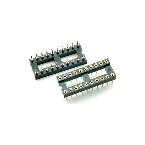 24PCS 20 Pin Round DIP IC Socket Adapter 20Pin Pitch 2.54mm Connector
