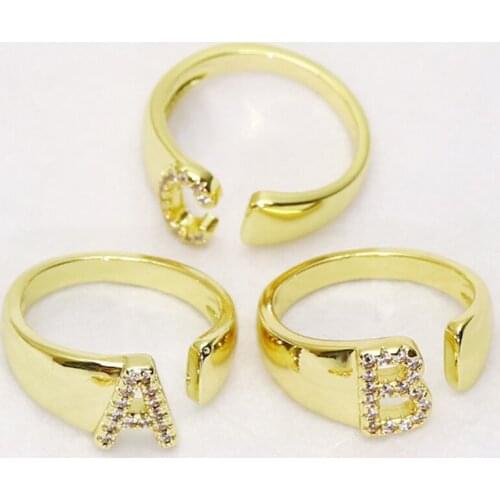 26 piece 26 letters ring one set Jewelry rings zirconia alpahbets bang rings Choose fashion jewelry accessories 9758