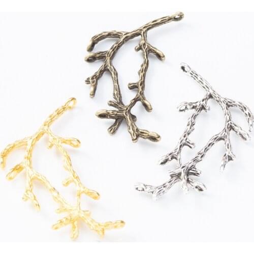 4Pcs 29*47mm Branch Charms Metal Alloy Four Colors Tree Branch For Jewelry Making Findings DIY Handmade