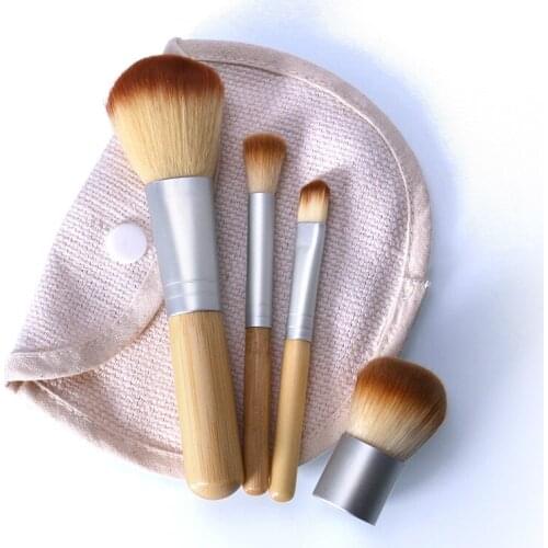 4PCS/LOT Bamboo Brush Foundation Brush Make-up Brushes Cosmetic Face Powder Brush For Makeup Beauty Tool