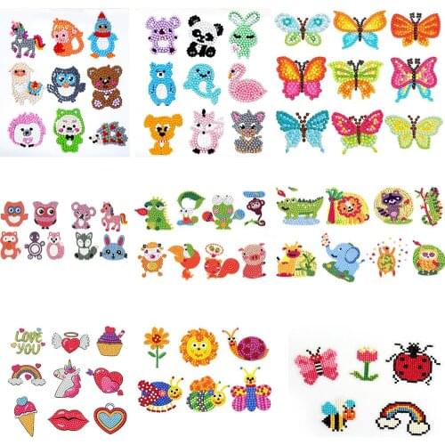 5D DIY diamond painting Childrens Cross Stitch kit mobile phone suitcase wall sticker digital kit colorful animal diamond gift