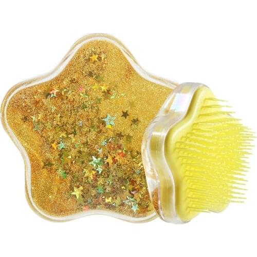 Kids Comb With Flowing Sequins Antistatic Fabric Material Portable Brush Dressing Bath Hair Accessories Baby Girls Products