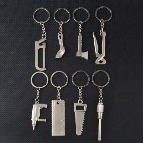 DoreenBeads Fashion Key Chain Silver Color Alloy Key Ring Small Multi Style Tools Pendant Qunique Creative Key Chains Gift,1 PC