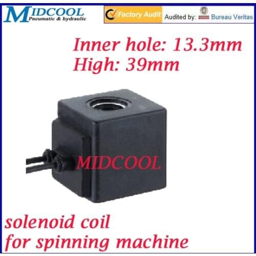 Wire lead type electric solenoid valve coil for spinning machine Inside diameter 13mm 24v