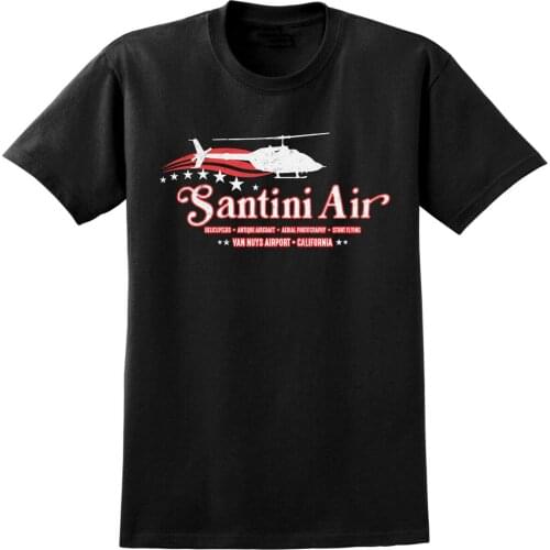 Santini Air Airwolf Inspired T-Shirt Retro 80S Usa Helicopter Stunt Tv Tee 2019 Fashion Men Short Sleeve Printing T Shirts