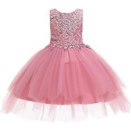 Hetiso Kids Princess Summer Dress Embroidery Lace Flower Girls Party Dress Wedding Birthday Prom Children Clothing 2-9 Years