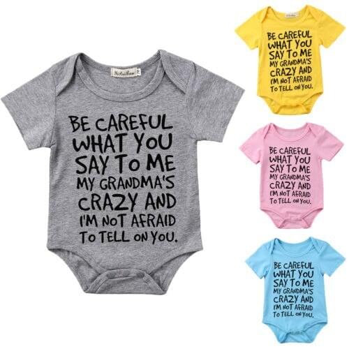Newborn Infant Baby Boy Girl Letter Romper Summer Short Sleeve Jumpsuit Playsuit