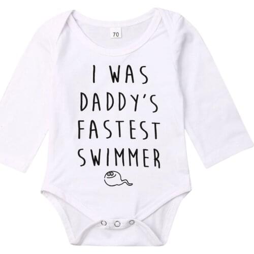 0-18M Newborn Infant Baby Girl Boy Long Sleeve Rompers Funny Letter Print Jumpsuit Playsuit Autumn Spring Costumes