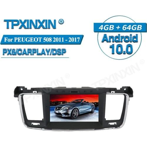 64G For PEUGEOT 508 2011-2017 Android Radio Car Multimedia Player GPS Navigation Audio Stereo Screen DVD Head Unit Tape Recorder