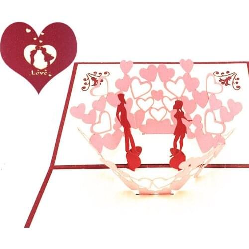 Sweety wedding invitation 3D laser cut paper cutting Greeting Pop Up Card Custom postcards Wishes Gifts for lover 0013