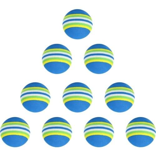 10Pcs 42mm EVA Foam Soft Rainbow Stripe Golf Training Balls Swing Golf Club Beginner Practice Training Aids Ball Indoor Outdoor