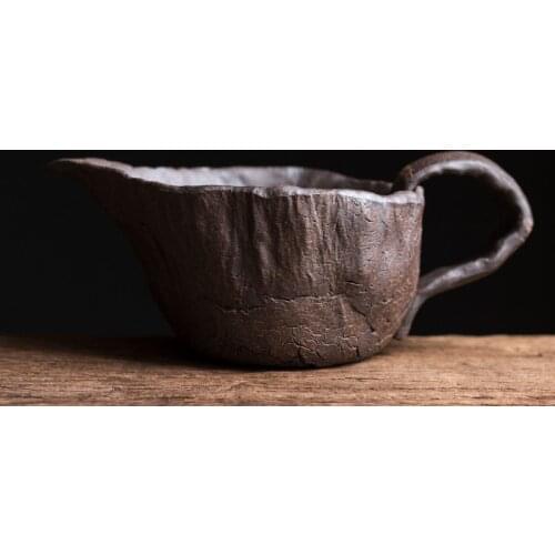 Japanese Style Art Retro Stoneware Fair Cup Minimalist Home Office Large Capacity Tea Dispenser Filter Cup Tea Set Accessories