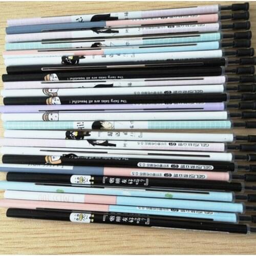 10pcs Cute Cartoon Gel Pen Refill Office Signature Rods For Handles 0.35mm/0.5mm Black Ink Refill Office School Supplies