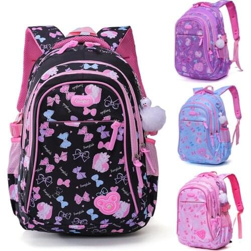 2021 New Hot Sale School Bags Girls backpacks Large Capacity Bookbag Durable Kids Rucksacks Sweet Bow Print Mochila Escolar