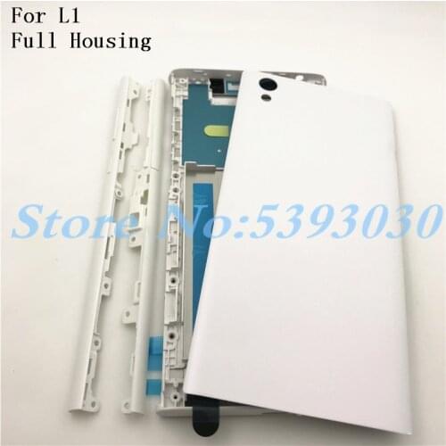 Full Housing Middle Front Frame Bezel Housing For Sony Xperia L1 G3311 G3312 G3313 +Side Rail Stripe With Side Buttons +Logo