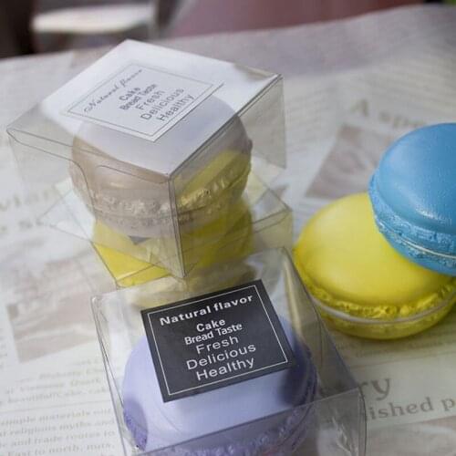 Macaron PVC Transparent Plastic Box Candy Custom Gift Boxes Dessert Container For Food Storage 1000pcs 5.5*5.5*3.3cm