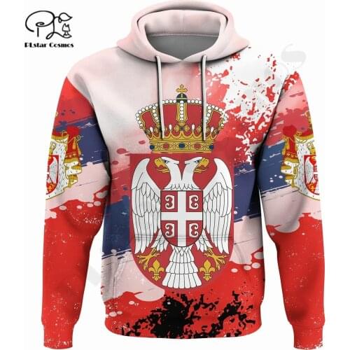 PLstar Cosmos 3DPrint Newest Serbia Country Flag Unique Amazing Harajuku Pullover Streetwear Unisex Hoodies/Sweatshirt/Zip R-7