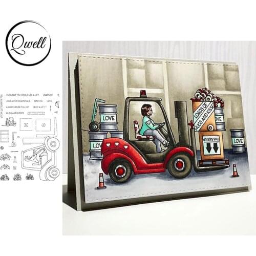 QWELL Forklift Clear Stamps for Scrapbooking and Card Making Paper Craft 2020 New Transparent Silicone