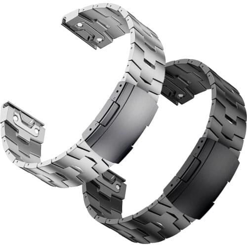 QuickFit Titanium + Metal Stainless Steel Clasp Strap For Garmin quatix 6X 6 5 3 Watch Band 22mm 26mm EasyFit Bracelet Watchband