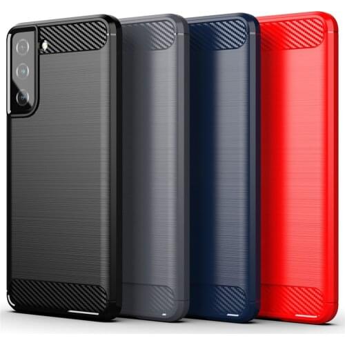 For Samsung Galaxy S21 Luxury Carbon Fiber Skin Soft Silicone Cover Case For Samsung S21 Plus S 21 SamsungS21 Phone Cases