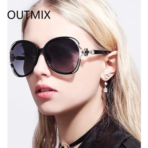 Fashion Oval Large Frame Sunglasses Women Retro Brand Designer Brown Black Oversized Lady Sun Glasses UV400
