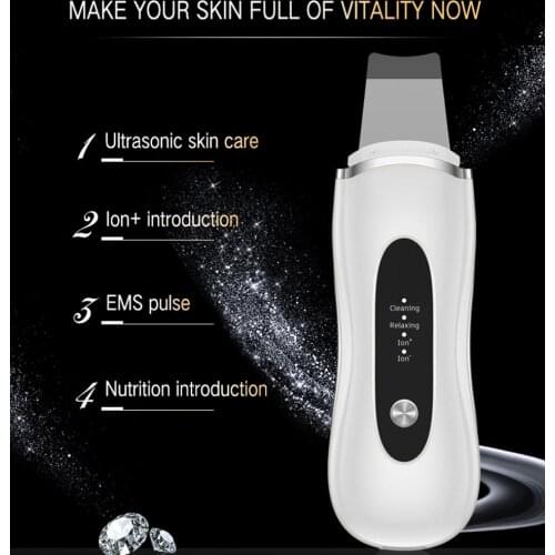 Ultrasonic Skin Scrubber Deep Face Cleaning Machine Peeling Shovel Facial Pore Cleaner Face Skin Scrubber Lift Machine