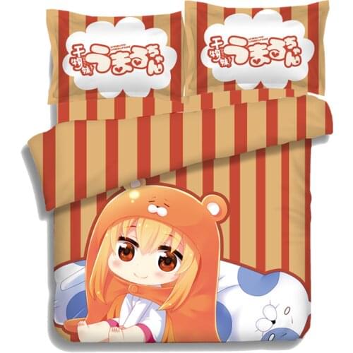 Japanese Anime Himouto! Umaru-chan Bed sheets Bedding Sheet Bedding Sets Bedcover Quilt Cover Pillow Case 4PCS