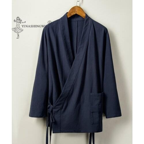 Japanese Kimono Print Yukata Traditional Costume Samurai Crane Men Harajuku Style Japan Haori Women Cardigan Chinese Asian Coat