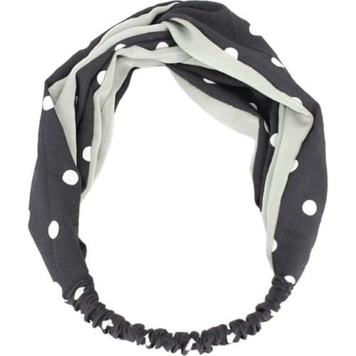 Ladies Twisted Turban Head Wrap Solid and Dots Stitching Fabric Hairband Stretchy Headband Wholesale Fashion Hair Accessories