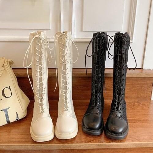 2021 Bandage Sandals Women Knee High Flat Sandalias Botas Femininas Women Shoes Girls Summer Hollow Ankle Boot