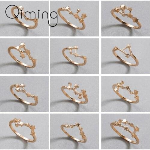 Handmade Cute Lovely Zodiac Toe Finger Ring Women Ladies fashion Gold Scorpio Sagittarius Small Size 7 Cheap Wedding Rings Woman