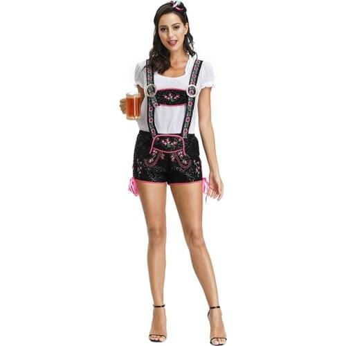 Womens Flirty Lederhosen Adult Costume Beer Girl Cosplay Costume