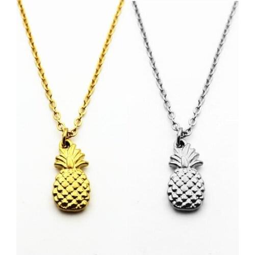 2Colors Women Necklace Stainless Steel Pineapple Necklace Pendant For Men Fashion Jewelry Accessories