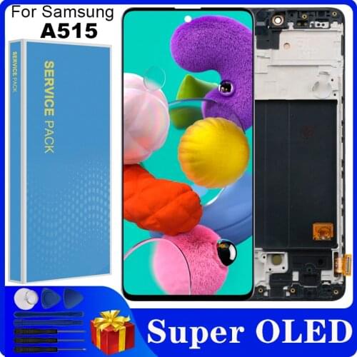6.5'SUPER OLED LCD For Samsung Galaxy A51 LCD A515 A515F A515F/DS A515FD LCD Display Touch Screen with frame Digitizer Assembly