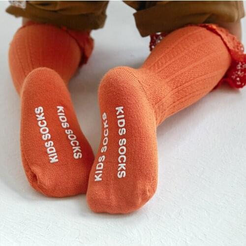 Winter Non-slip Soled Long Tube Baby Socks Cute Lace Ruffle Soft Cotton Warm Newborn Toddler Girls Floor Socks First Walkers