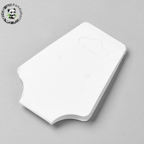 PANDAHALL 100PCS Paper Display Card, White, Used For Necklace, Bracelet and Mobile Pendant Display Cards, About 122*45mm