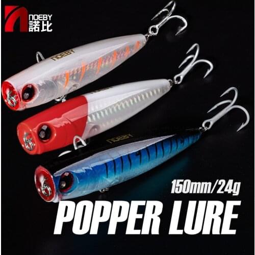 3pcs NOEBY 105mm/24g Topwater Floating Popper Lure Set of Baits For Winter Fishing Saltwater Hard Bait Fishing Lure140 Pesca